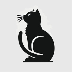 vector black silhouette of a cat