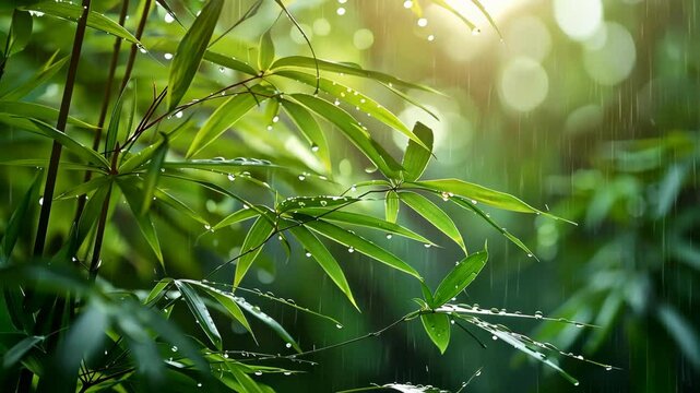绿意竹林翠绿竹叶清新宁静自然