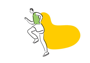 illustration of a man running, capturing the energy, movement, and determination of an athlete.