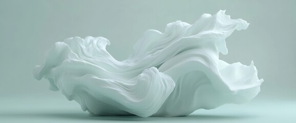 Abstract White 3d Render of a Fluid Organic Form