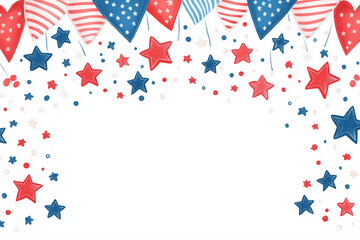Fototapeta premium A banner with stars and red, white and blue stripes