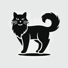 vector black silhouette of a cat