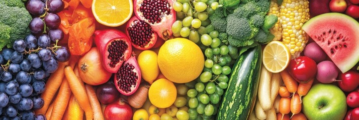 Rainbow of fresh fruits and vegetables. (2)