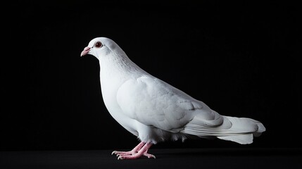  Graceful white dove isolated on pure background, symbolizing peace and purity. A serene and tranquil image representing hope and freedom.