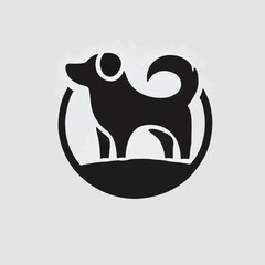 vector black silhouette of a dog