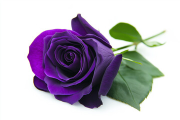 Purple rose with petals in full bloom, featuring vibrant nature and colorful blossom.