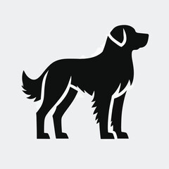 vector black silhouette of a dog