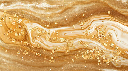Abstract gold and white fluid art background.  Perfect for elegant design projects