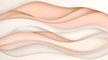 Obraz premium Abstract peach and white wave paper cut design. Perfect for backgrounds, presentations, or website design