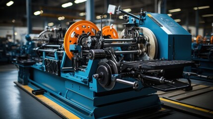 Industrial Machinery: High-Precision Blue Bolt Making Machine in Factory