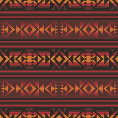 Native American geometric stripes pattern. Vector aztec southwestern geometric stripes seamless pattern. Aztec southwestern pattern use for fabric, textile, home decoration elements, upholstery, etc.