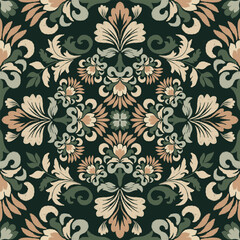Fototapeta premium Colorful ethnic wildflowers pattern. Vector tropical wildflower seamless pattern. Ethnic wildflower pattern use for fabric, textile, home decoration elements, upholstery, wrapping paper, etc.