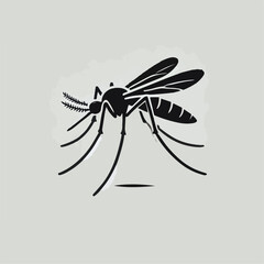 vector black silhouette of a mosquito