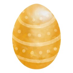 Easter An egg-shaped artwork features a watercolor effect in warm shades of yellow and orange.