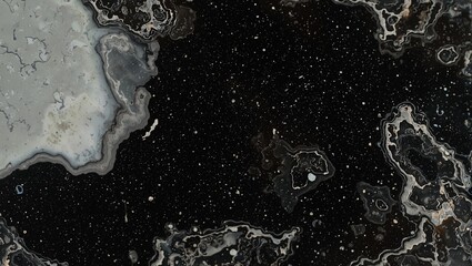 Shiny black obsidian glass texture with mirror like reflection