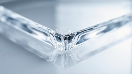 Gleaming clear acrylic with polished edges refracting light