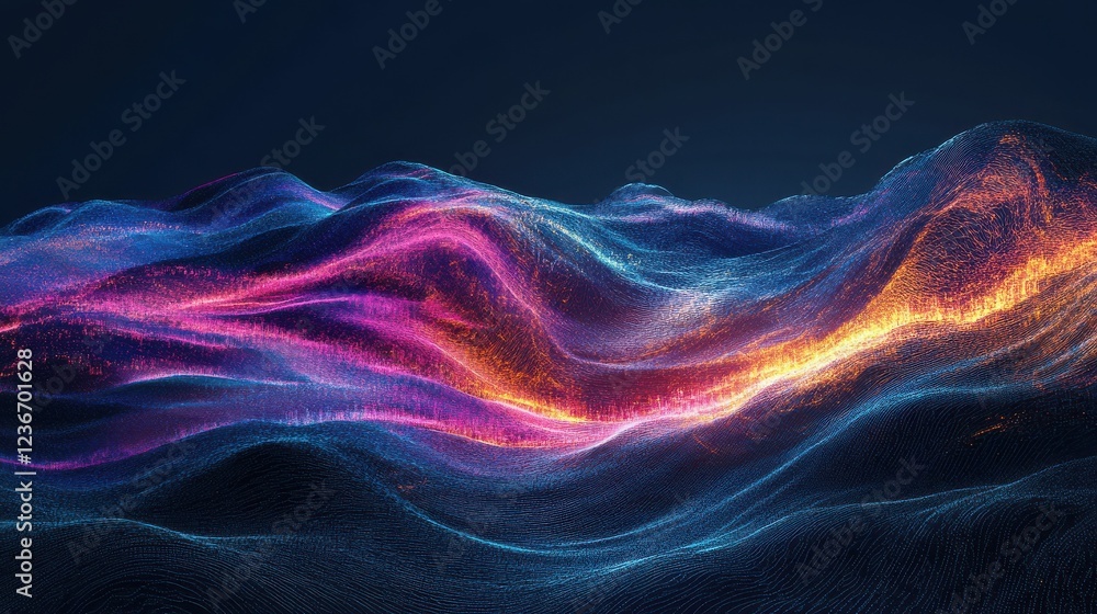 Aufkleber dynamic digital data stream visualization technology sector abstract graphics modern environment