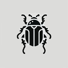 vector black silhouette of a beetle