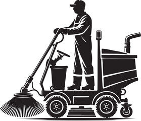 machine and man work victor design isolated on the white background.