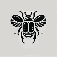 vector black silhouette of a beetle