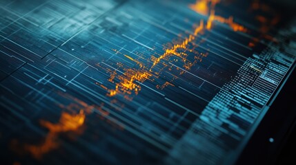 A closeup of a highresolution digital seismograph shows detailed earthquake data on a monitor, highlighting waveform patterns and seismic analysis essential for understanding seismic activities