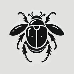 vector black silhouette of a beetle