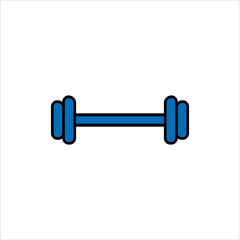 Gym Simple Barbell Illustration Art Vector, dumbbell isolated on white