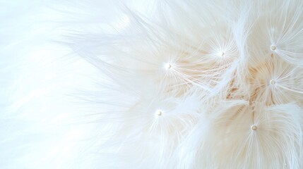 Close-up of fluffy white dandelion seeds