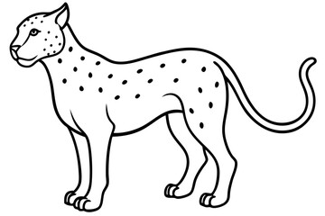 Cheetah in Motion Simple Line Art Vector