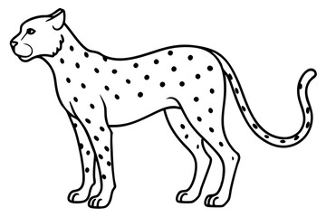 Cheetah in Motion Simple Line Art Vector