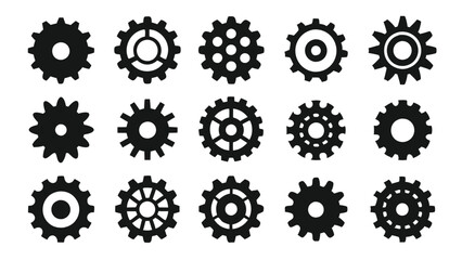 Vector Gear Icons Collection for Technical Designs