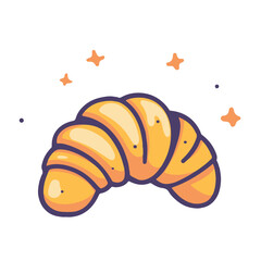 Vector illustration of a croissant in a clip art