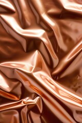Naklejka premium Elegant copper fabric drapery studio textile photography soft lighting close-up luxury textile design
