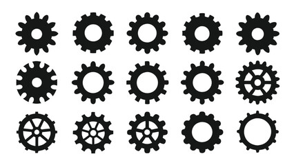 Vector Gear Icons Collection for Technical Designs