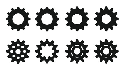 Vector Gear Icons Collection for Technical Designs