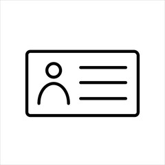 Id card outline icon, simple line art