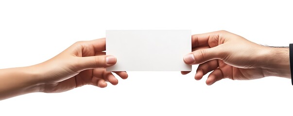 Obraz premium Business card exchange office setting action shot collaborative environment
