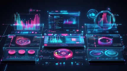 Fototapeta premium Company projects management optimization. Business activity automation. Big data applications, dashboard service, task management metaphors. Vector isolated concept metaphor illustrations