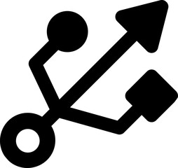Rounded Filled Usb Icon
