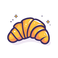 Vector illustration of a croissant in a clip art