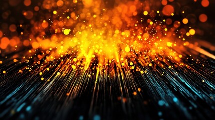 Obraz premium Vibrant Abstract Background with Glowing Particles and Golden Hues