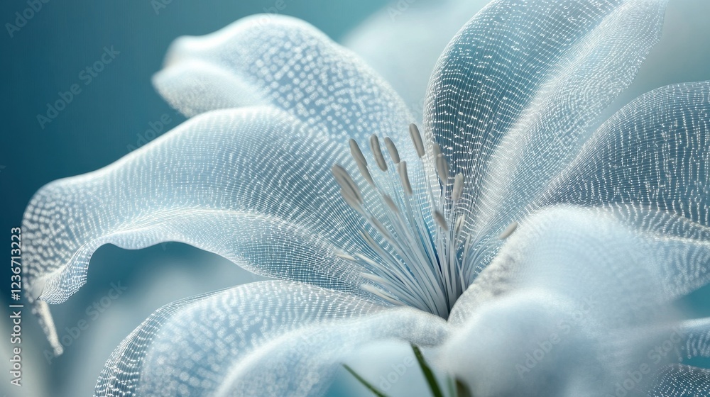 Poster creative big data and digital lines in form flower. information and science concept. 3d rendering
