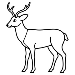 Deer Silhouette in Simple Line Art