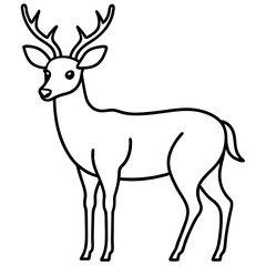 Deer Silhouette in Simple Line Art
