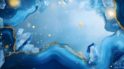 background with crystals and gold details. Modern luxury design print for wallpaper, fashion poster, or textile surface pattern