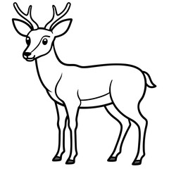 Deer Silhouette in Simple Line Art
