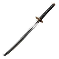 Japanese katana sword isolated on transparent background 