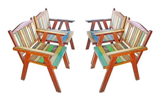 The chair is made from scrap wood.