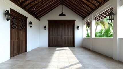 Fototapeta premium Elegant interior design showcase tropical villa architectural photography modern bright spacious