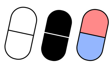 Pill icon on white background
Pill capsule vector icon